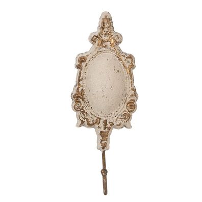 Clayre & Eef Wandhaken 12x4x31 cm Beige Metall (Gr. 12x4x31 cm)