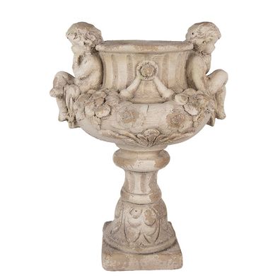 Clayre & Eef Blumentopf 40x32x55 cm Beige Keramik (Gr. 40x32x55 cm)