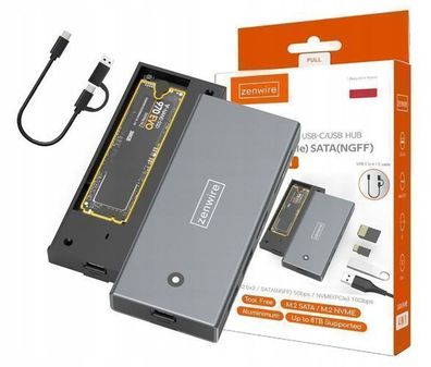 HUB HUB Gehäuse SSD M2 NVME PCIE SATA Ngff USB-C TF SD Adapter M.2 Zenwire MC401