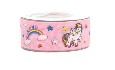 Ripsband 25mm Einhorn, 10 Meter