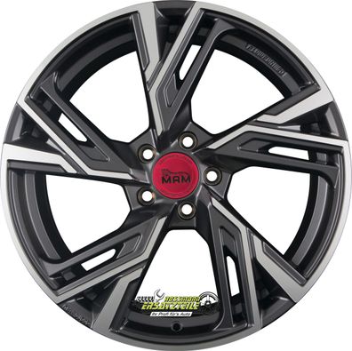 2x MAM RS5 paladium front polish 8x18 ET50 - LK5/120 ML65.1 Felge Alu