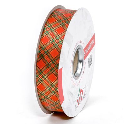 Geschenkband Ringelband Schottenkaro 19mm, 50 Meter