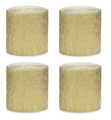 Krepppapier Rollen 5cm x 10m 4er Set Gold metallic