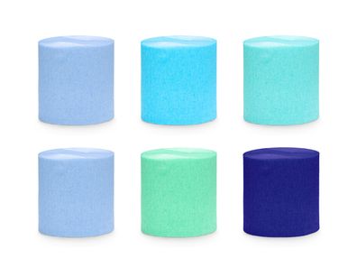 Krepppapier Rollen 5cm x 10m 6er Set Blau / Grün