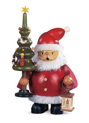 Räucherfigur Räuchermann klein Weihnachtsmann mit Baum (BxH):13x16cm NEU