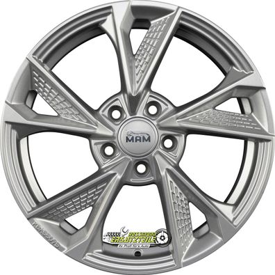 2x MAM RS6 silver painted 8x18 ET30 - LK5/114.3 ML72.6 Felge Alu