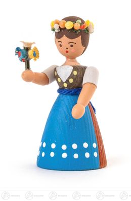 Miniatur Almabtrieb-Dirndl H=ca 5 cm NEU Erzgebirge Weihnachtsfigur Holzfigur