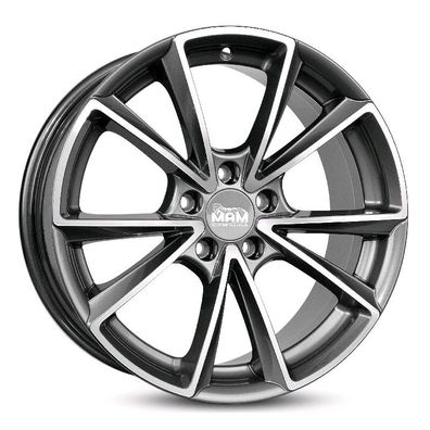 2x MAM Felgen Mama5 8,0jx19 5/112 Et45 66,6 Pfp Palladium Front Polish