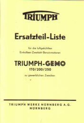Ersatzteilliste Triumph Gemo 170/ 200/ 250 Zwei-Takt Benzinmotor