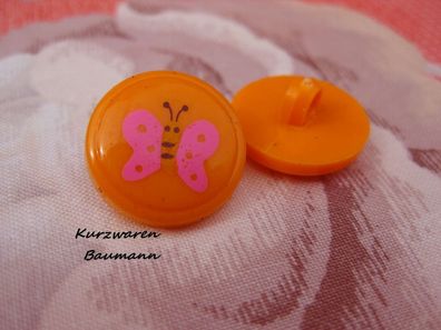 1Kunststoffkinderknopf orange 17x8mm Öse 3mm Nr 1206