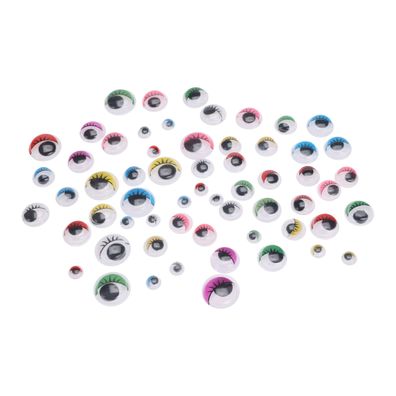 Wackelaugen mit Wimpern 5mm - 15mm selbstklebend Bunt