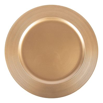 Clayre & Eef Unterteller Ø 33 cm Goldfarbig Kunststoff (Gr. Ø 33x1 cm)