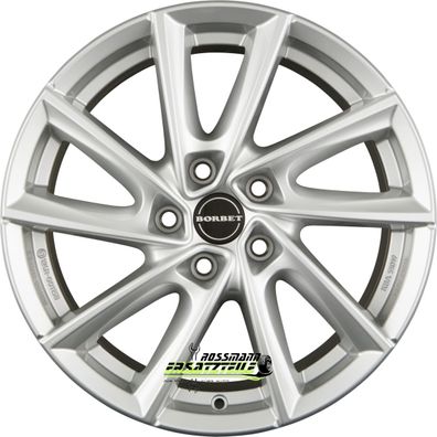 4x Borbet VT crystal silver 7.5x17 ET40 - LK5/112 ML66.6 Felge Alu