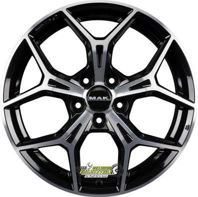 2x Mak Epica black mirror 7x17 ET50 - LK5/114.3 ML60.1 Felge Alu