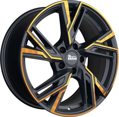 2x MAM RS5 matt black front copper 8x18 ET38 - LK5/100 ML63.4 Felge Alu