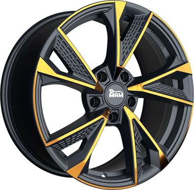 2x MAM RS6 matt black front copper 8x18 ET45 - LK5/112 ML66.6 Felge Alu