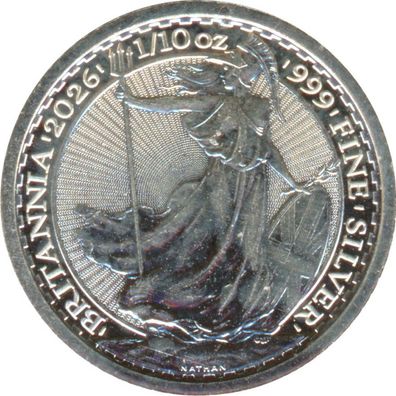 Großbritannien 2026 - Britannia - Charles III 1/10 Oz Silber*