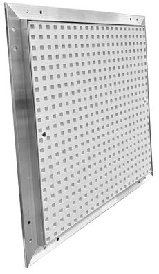 Lochplatten Klappe ALU-AKUSTIK 200 x 200mm, Lochung 12/25 quadratisch, Vlies schwarz