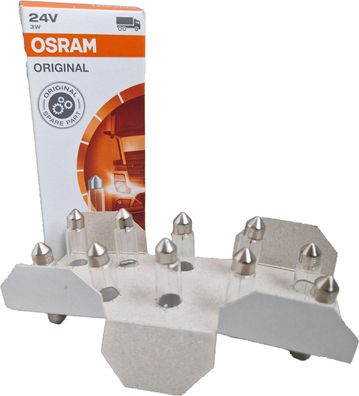 C3W OSRAM 6421 Original Spare Part Soffitte 24V 3W SV8.5-8 10er Packung