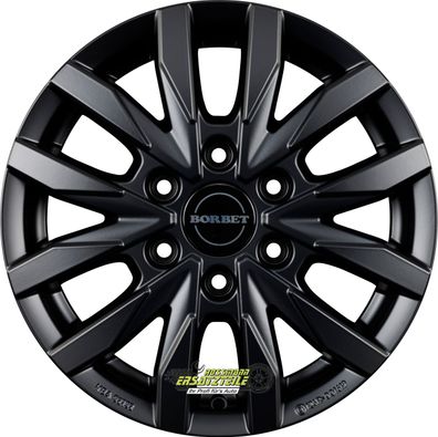 2x Borbet CW6 black matt 6.5x16 ET62 - LK6/130 ML84.1 Felge Alu