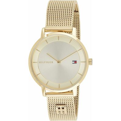 Tommy Hilfiger Analog Quarzuhr für Damen Edelstahl-Mesh Gliederarmband