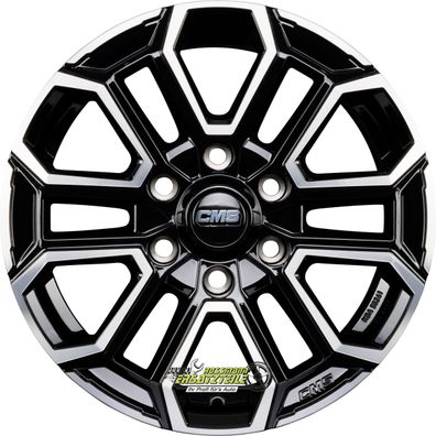 2x CMS C35 diamond black gloss 7.5x17 ET38 - LK6/139.7 ML67.1 Felge Alu