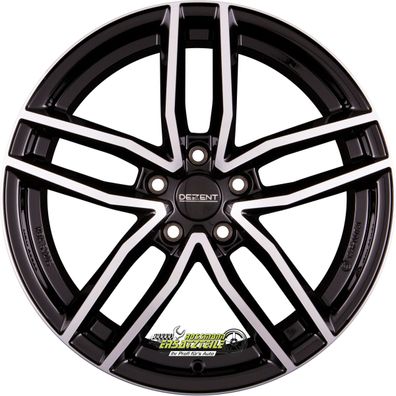 2x Dezent TR black polished 8.5x18 ET38 - LK5/114.3 ML64.1 Felge Alu