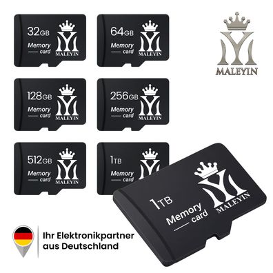 Maleyin Micro-SD Speicherkarte 32GB 64GB 128GB 256GB 512GB High Speed 100 MB/s