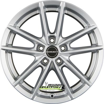 4x Borbet W crystal silver 6x15 ET43 - LK5/108 ML72.5 Felge Alu