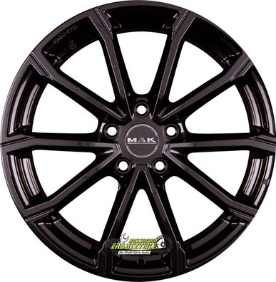 2x Mak DaVinci gloss black 7x18 ET50 - LK5/108 ML63.4 Felge Alu