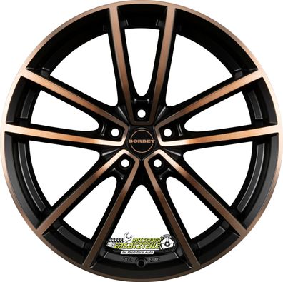 2x Borbet W black copper polished matt 8x19 ET37 - LK5/112 ML66.5 Felge Alu