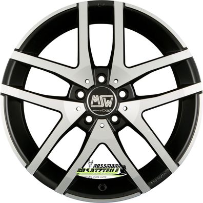 4x MSW MSW 28 matt black polished 6.5x16 ET50 - LK5/114.3 ML67.1 Felge Alu