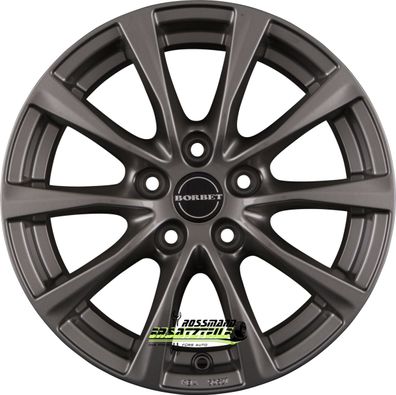 4x Borbet RE metal grey 7x16 ET48 - LK5/112 ML66.6 Felge Alu