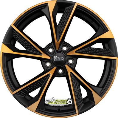 2x MAM RS6 matt black front copper 8.5x19 ET45 - LK5/108 ML72.6 Felge Alu