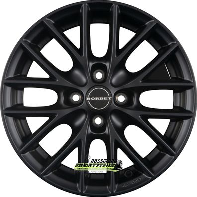 4x Borbet BS4 black matt 6.5x15 ET33 - LK4/100 ML64.1 Felge Alu