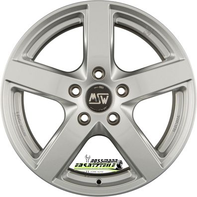 4x MSW MSW 55 full silver 7.5x17 ET52.5 - LK5/112 ML66.46 Felge Alu