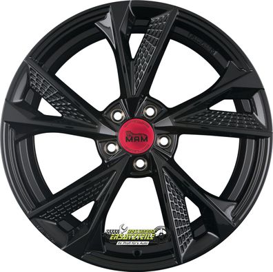 2x MAM RS6 black painted 8.5x20 ET42 - LK5/112 ML66.6 Felge Alu