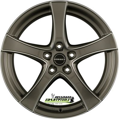 4x Borbet F2 graphite polished 7.5x18 ET52 - LK5/112 ML66.5 Felge Alu