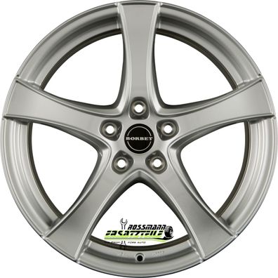4x Borbet F2 brilliant silver 7.5x18 ET45 - LK5/114.3 ML60.1 Felge Alu