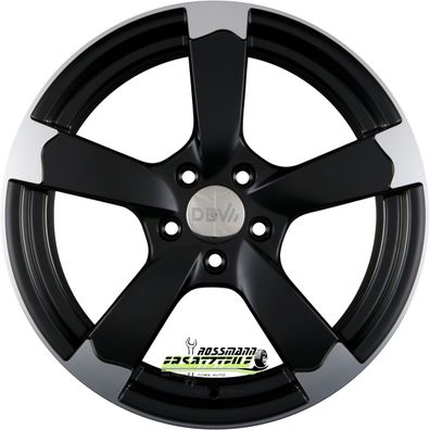 4x DBV Torino II schwarz matt poliert 7x16 ET35 - LK4/100 ML63.3 Felgen Alufelgen
