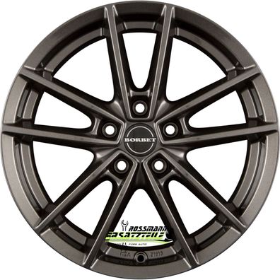 4x Borbet W mistral anthracite glossy 6.5x16 ET40 - LK5/114.3 ML72.5 Felge Alu