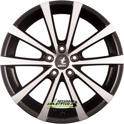 4x itWheels Alice gloss black polished 7x17 ET40 - LK5/114.3 ML74.1 Felge Alu