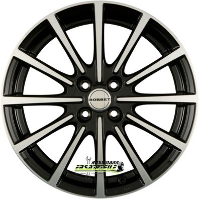 4x Borbet BL4 black polished 7x16 ET45 - LK4/100 ML64 Felge Alu