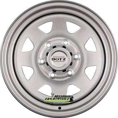 4x Dotz Dakar silver (ohne Nabenbecher) 7x16 ET8 - LK5/165 ML122 Felge Stahl