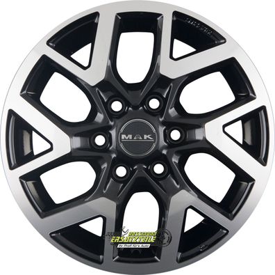 2x Mak Gravel black mirror 7.5x17 ET33 - LK6/139.7 ML100.1 Felge Alu