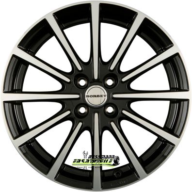 4x Borbet BL4 black polished 7x16 ET35 - LK4/100 ML64 Felge Alu