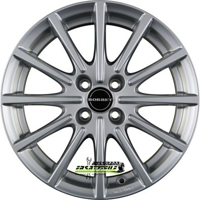 4x Borbet BL4 brilliant silver 7x17 ET48 - LK4/100 ML64 Felge Alu