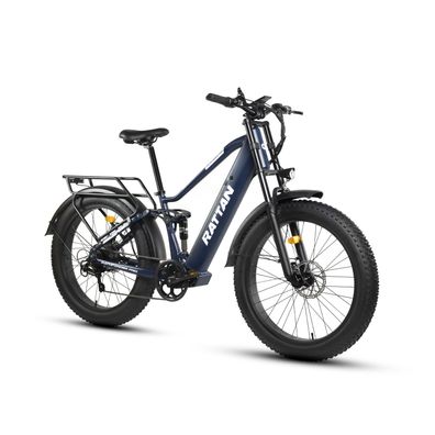 26” Fat tire Mountain E-Bike 120km Max Range, Double Crown Suspension Fork