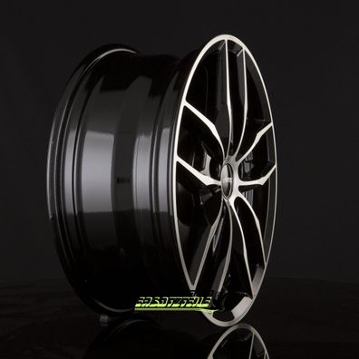 4x Autec Typ BV - Bavaris schwarz poliert 7x16 ET47 - LK5/112 ML66.6 Felge Alu