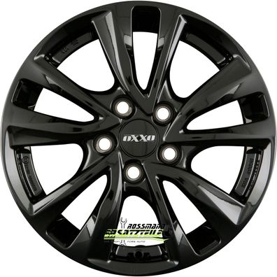 4x Oxxo Oberon 5 black 7.5x17 ET44 - LK5/108 ML65.1 Felge Alu